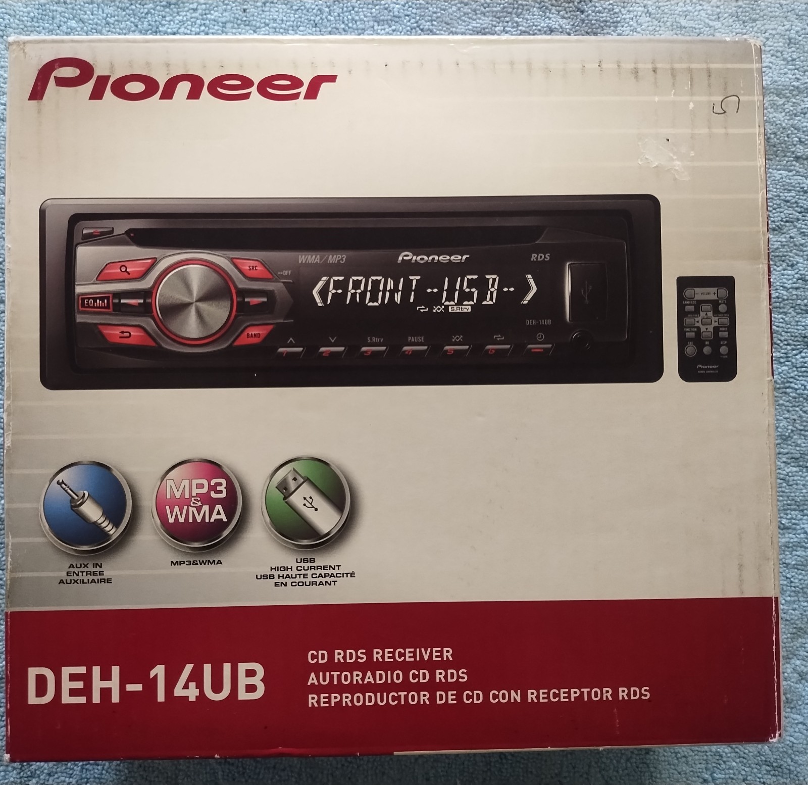 Pioneer DEH-14UB, CD /MP3/ USB, RDS Receiver , 200 watts, New Open Box