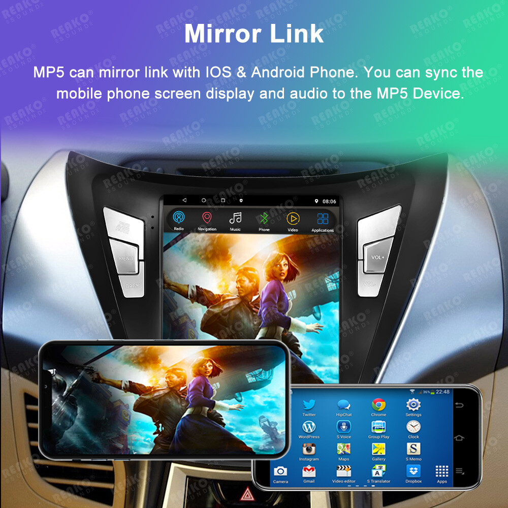 9.7” 2+23G Car Audio Player For Hyundai Elantra 2011-2013 Apple Carplay Stereo