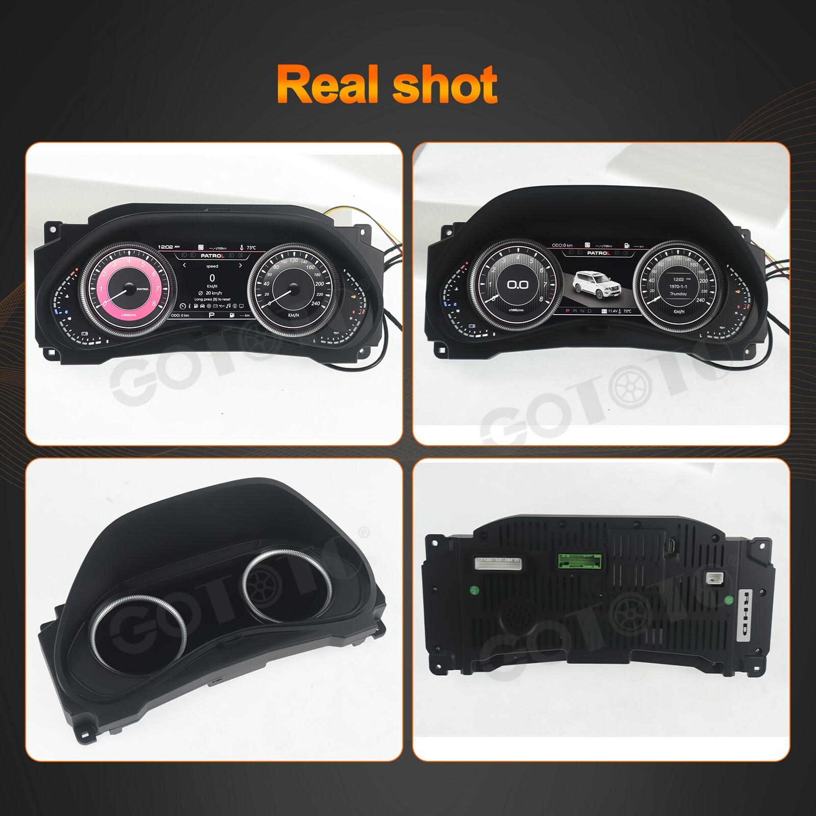 LCD Digital Cluster Speedometer Instrument Upgrage for Nissan Armada Y62 12-23