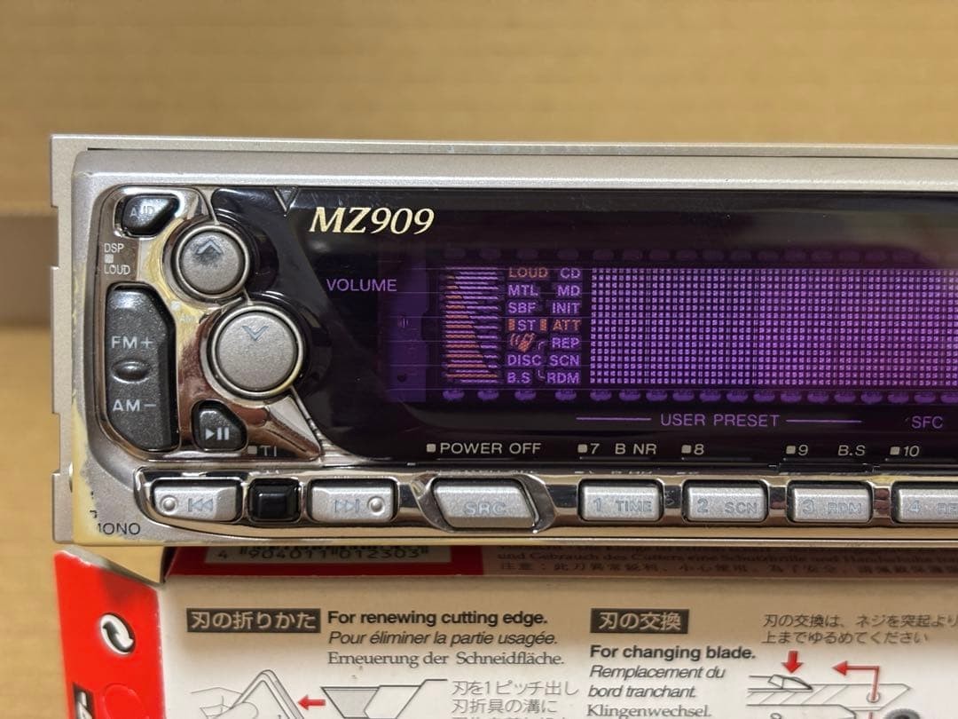 Rare KENWOOD MZ909 1DIN CD MD Car Stereo Head Unit Radio Tested Working Japan