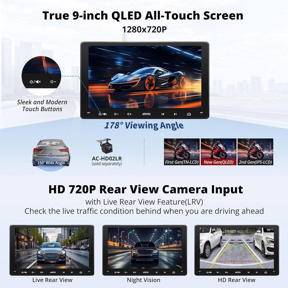 ATOTO 9″ A6 PL 2DIN ChatGPT Car Stereo GPS 4G LTE WiFi Android Radio Dual BT