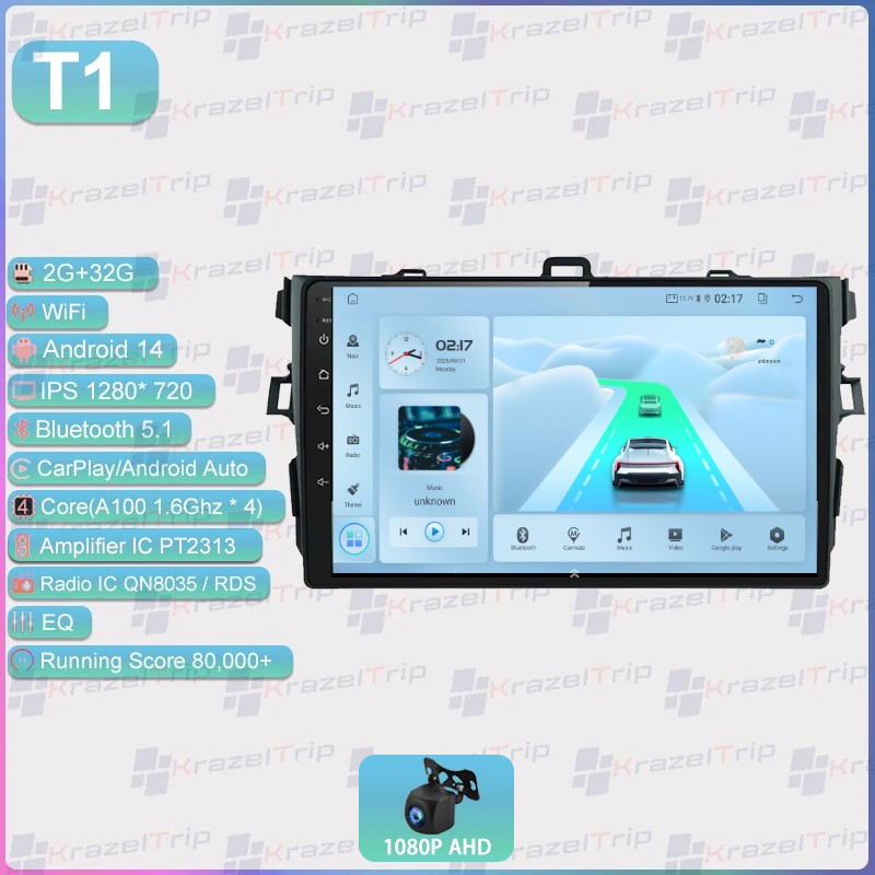 8 Core 64GB Android Car Radio For Toyota Corolla 2006-2012 Carplay Navi GPS WIFI