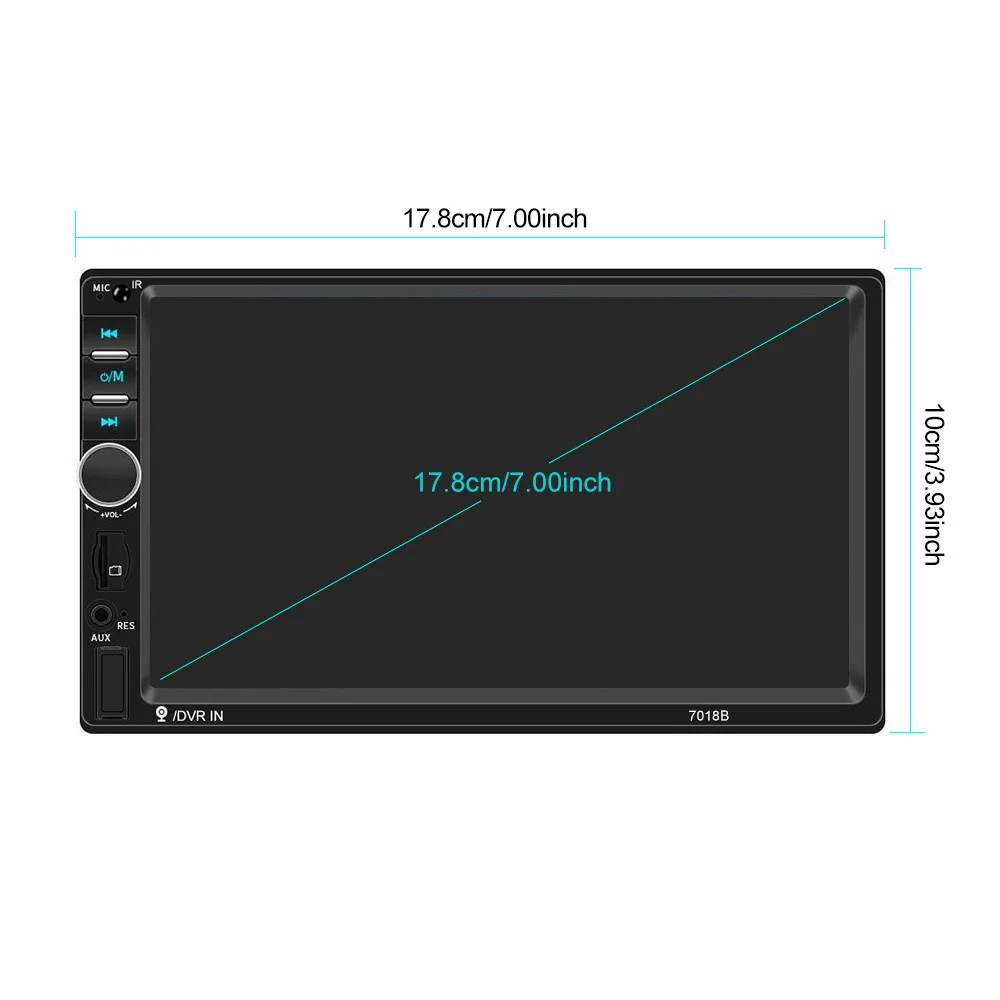 7″ Touch Screen 2 DIN Car MP5 Player Wireless Carplay Stereo Radio With Camera
