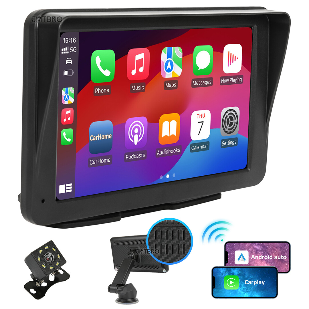 7″ Touch Screen Portable Car Stereo Radio Bluetooth Auto Carplay Android + Cam