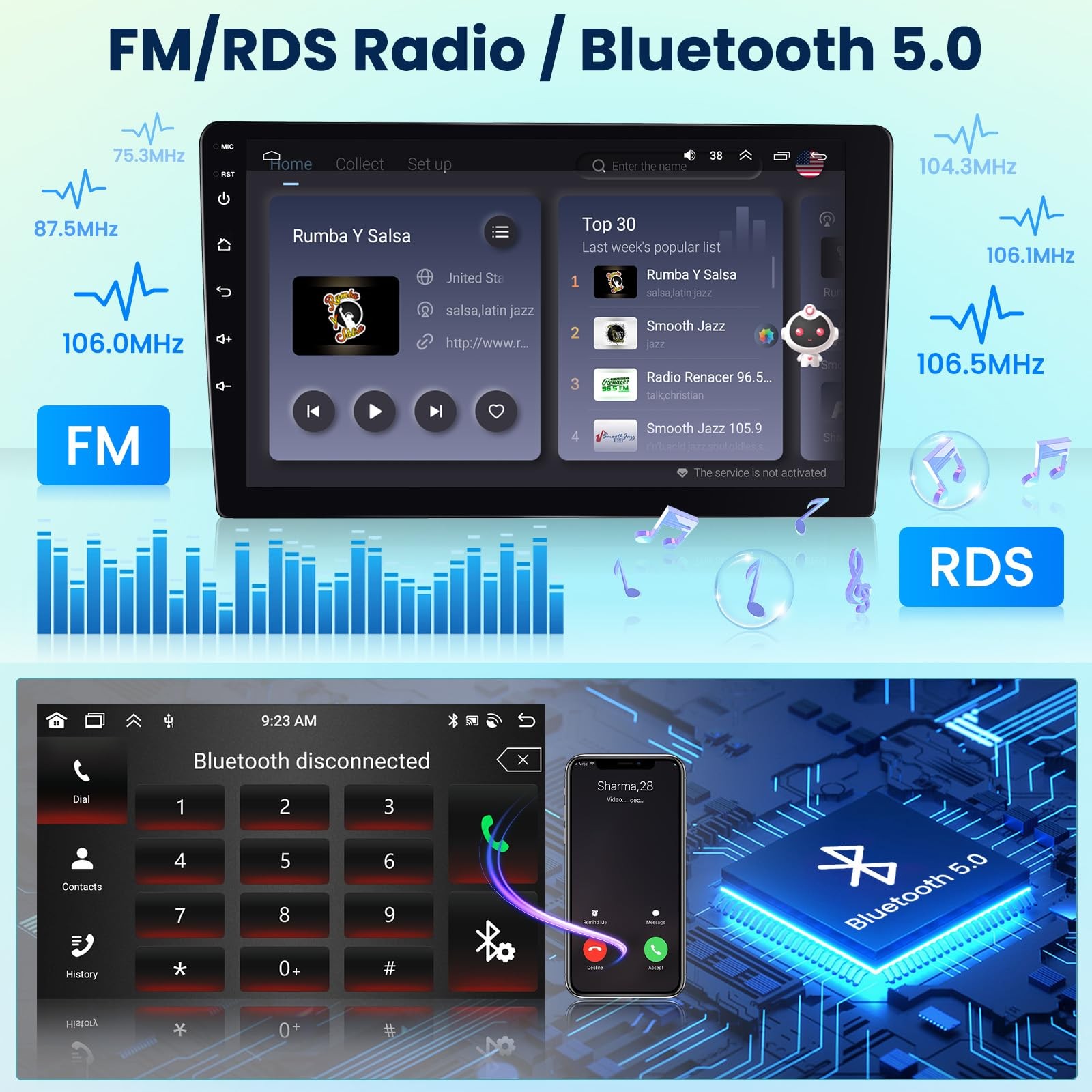 [6G+128G 8-Core] 10.1 Inch Double DIN Android 15 Car Stereo with Wireless Car…