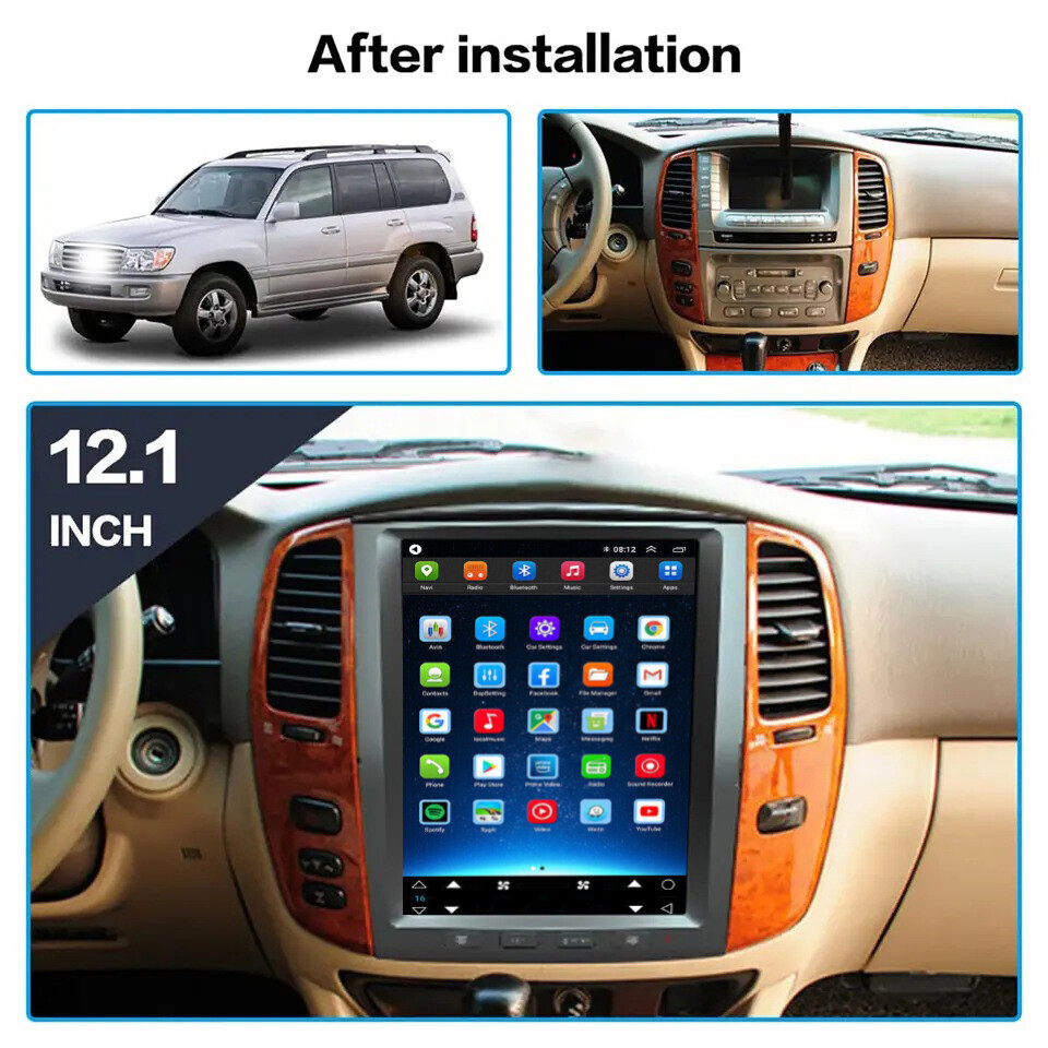 12.1” Android GPS Navi Stereo 32GB for Toyota Land Cruiser LC100 & Lexus LX470