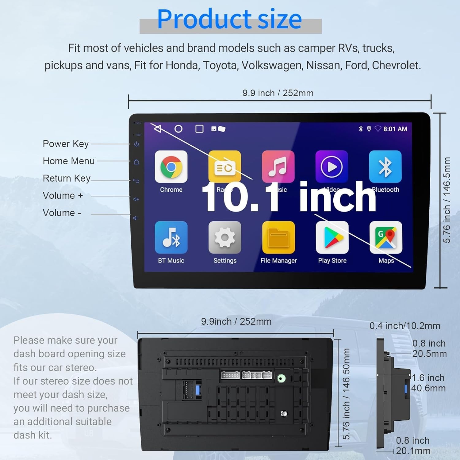 Double Din Android 13 Car Stereo Receiver