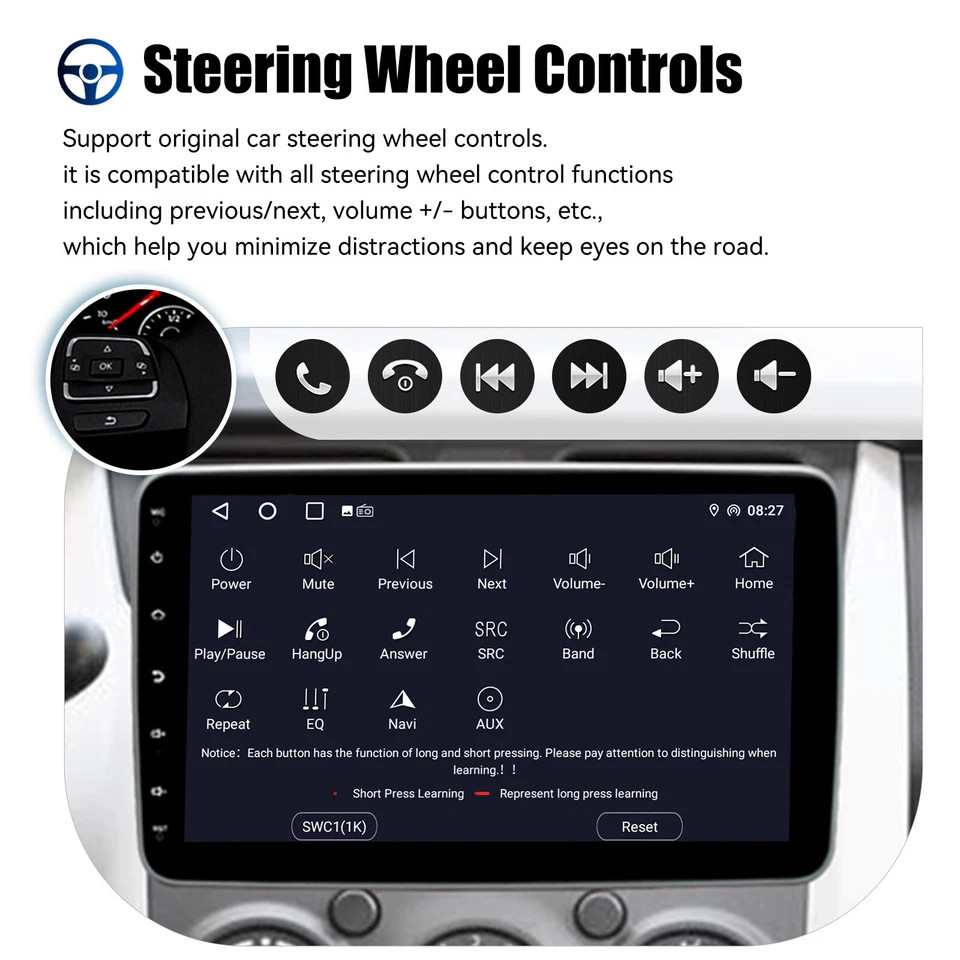 10.1” Android 15.0 Touch Screen Double 2DIN Rotatable Car Stereo Radio GPS Wifi