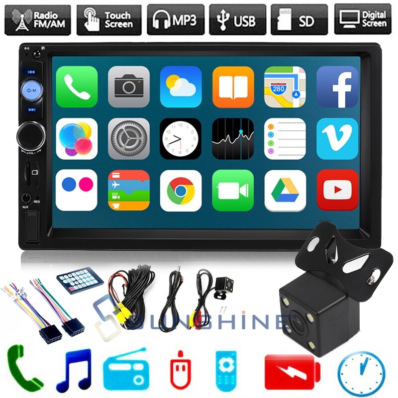7″ IOS/Android GPS Estereo De Pantalla Para Coche Carro MP5 Radio USB Mirrorlink