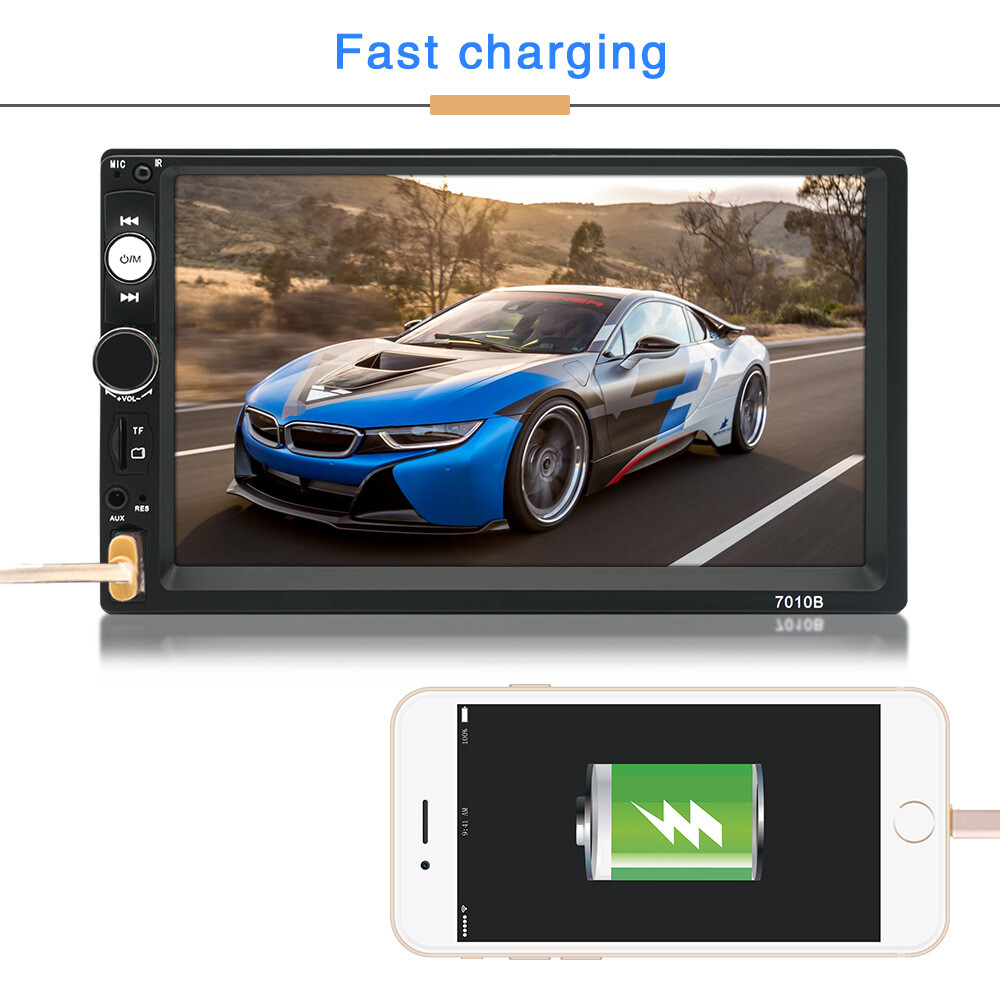 12V USB/TF Android IOS 7” 2 Din HD Touch Screen Car Stereo MP5 Player FM Radio