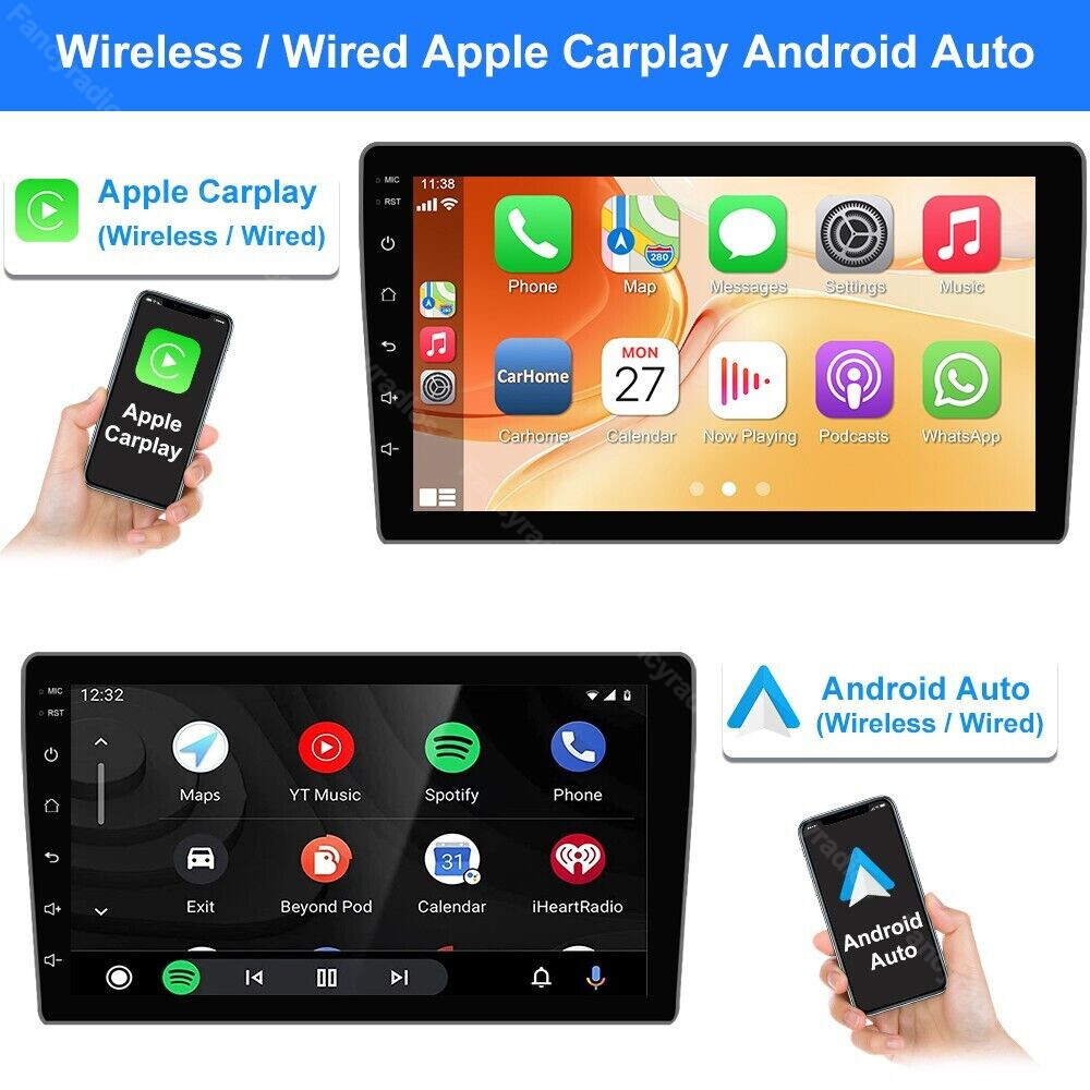 10 inch Double Din Car Stereo Radio Android 13 GPS Wifi Touch Screen MP5 Carplay