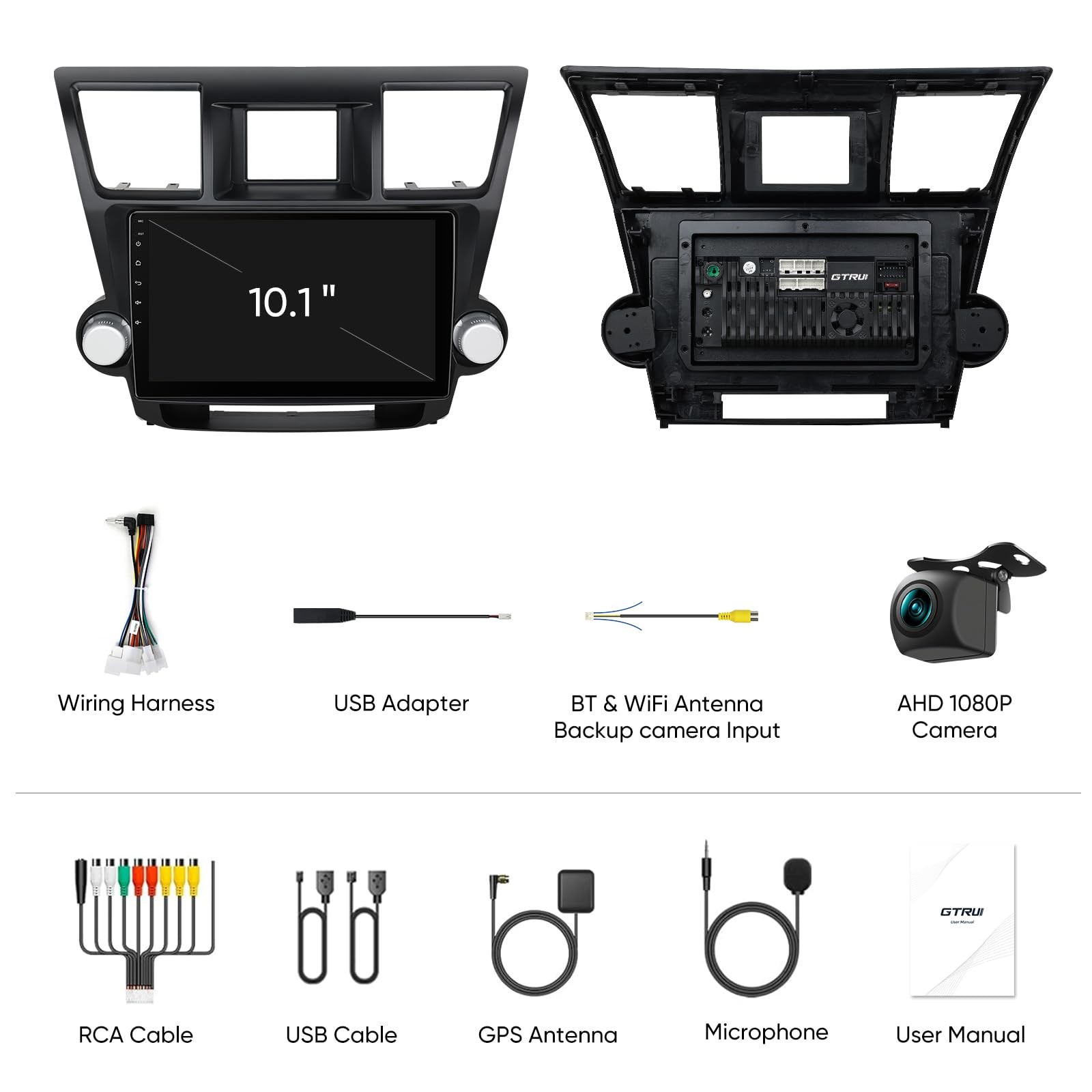 1280*800 CarPlay For 2008 2010 2012 Toyota Highlander Car Radio Stereo GPS 64G