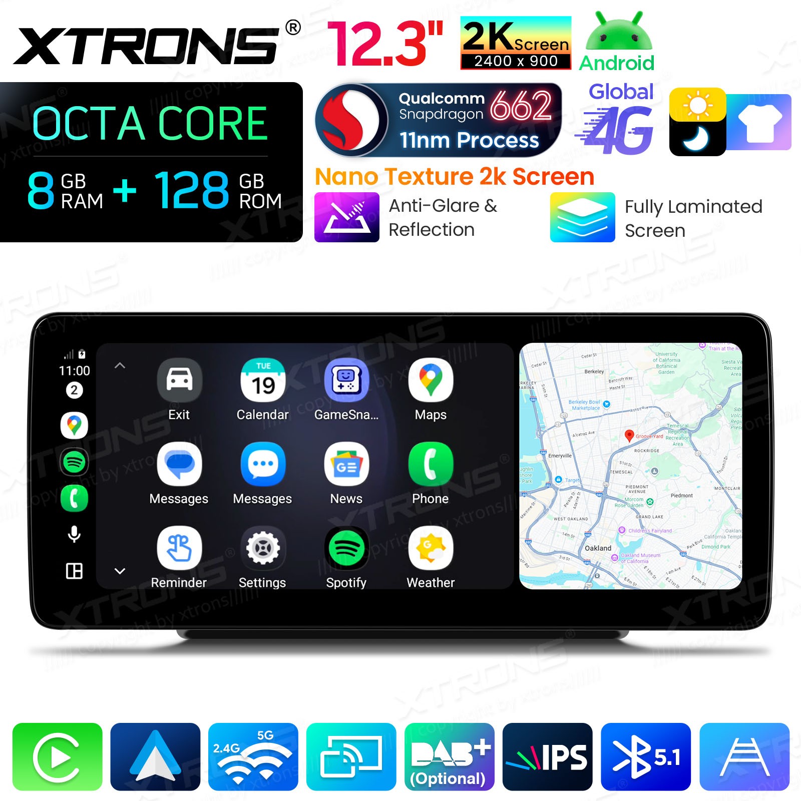 2K 12.3″ 8-Core Android Screen for Mercedes Benz C GLC W205 X253 NTG5.2 8+128G