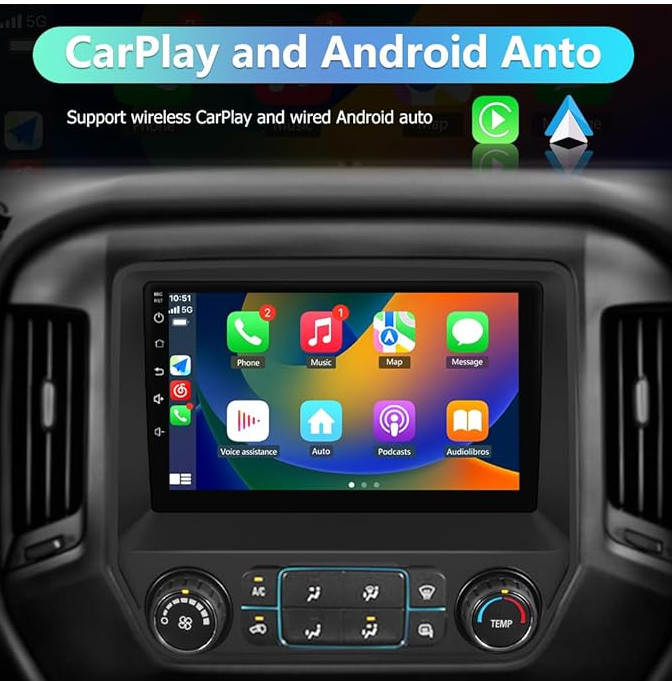 Car Stereo—Chevy Silverado GMC Sierra 2014-2018 2GB+32GB w/CarPlay/Android Auto