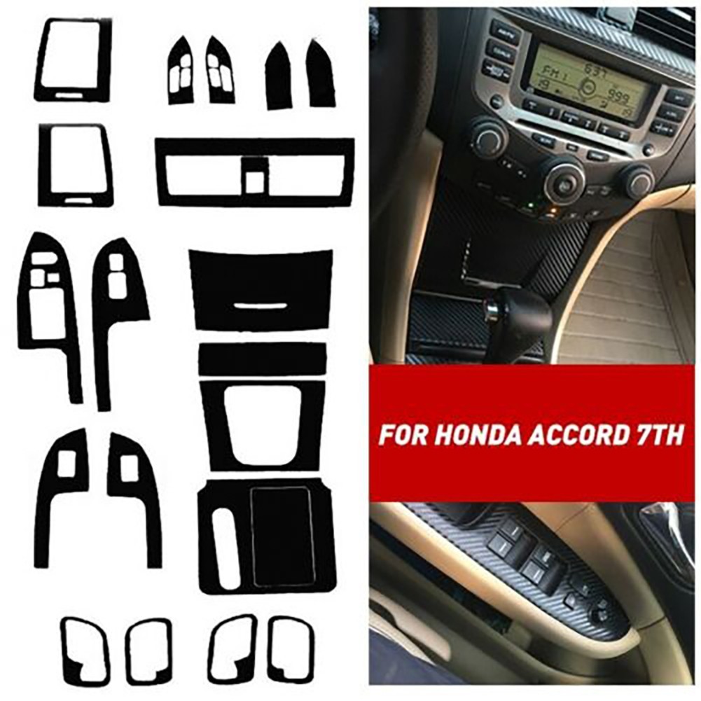Interior Center Console Carbon Fiber Molding Sticker Decals For Accord 7th