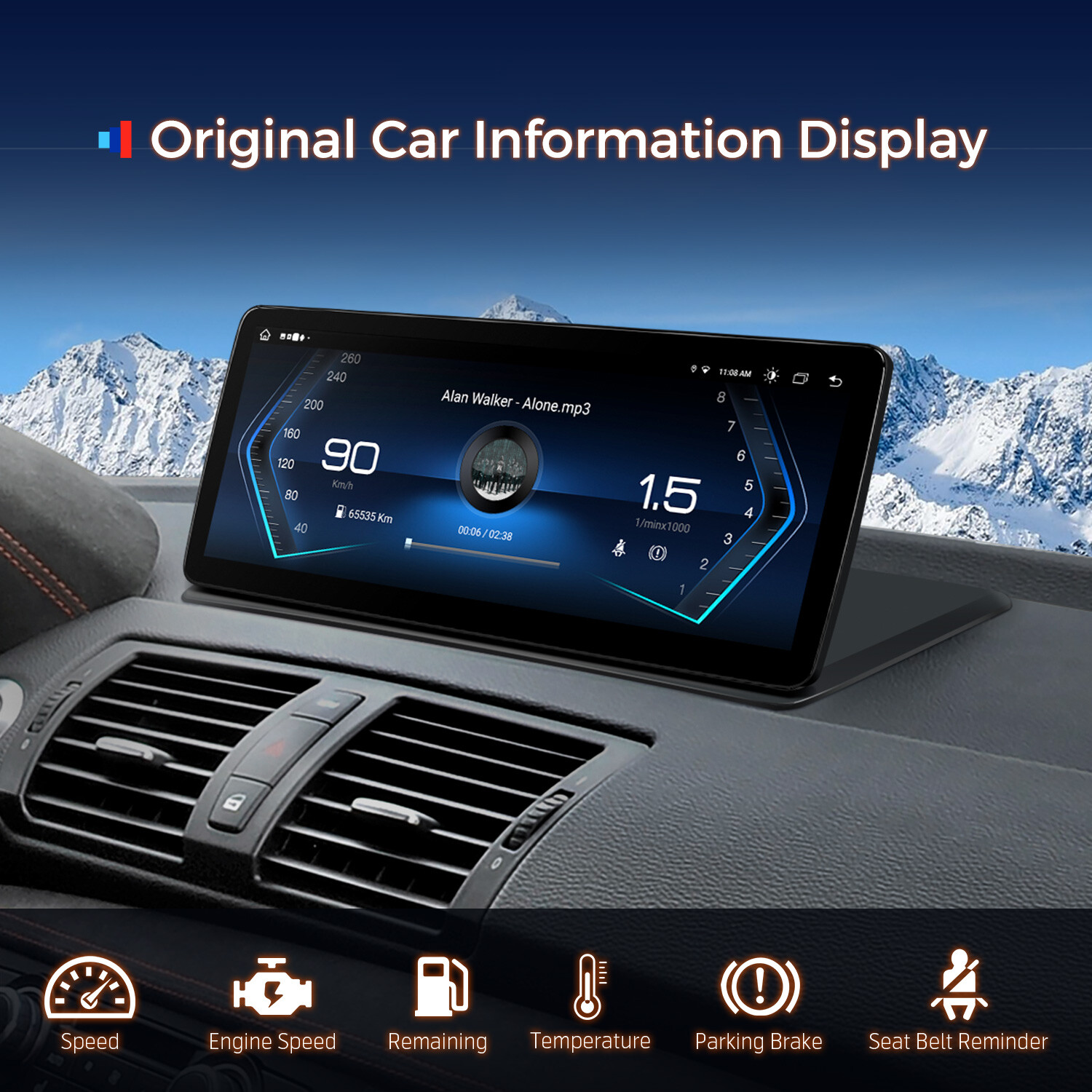 12.3″ 4G LTE Android 14 8Core Car Stereo GPS DSP For BMW 1er E81 E82 E87 E88 CIC