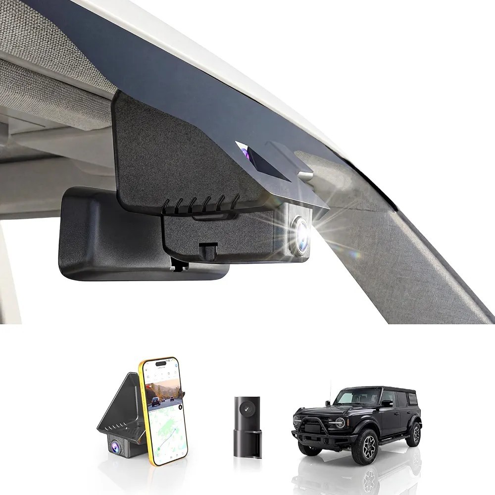 4K Dash Cam Front & Rear Ford Bronco 2021-2024 OEM Look WiFi GPS 128GB Model A