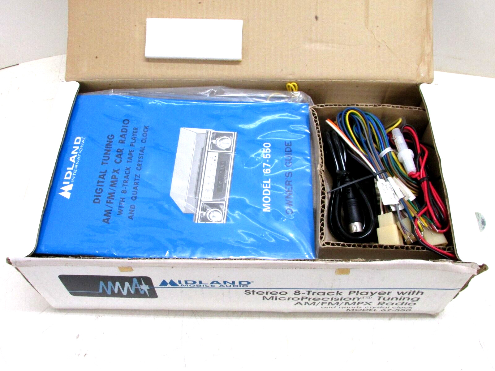 NOS! VINTAGE MIDLAND 8-TRACK CAR STEREO w/ MICRO-PRECISION AM/FM/MPX, 67-550