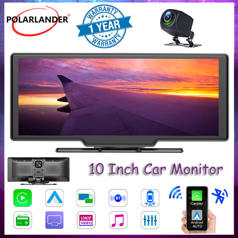 10″ Car Monitor DVR Video AHD Camera Android Auto Wireless Carplay For Apple Ios