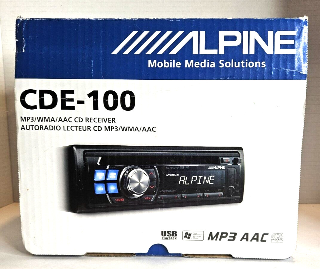Alpine CDE-100 Car Radio CD Player Receiver USB Aux MP3 WMA ACC AM/FM W/PORT