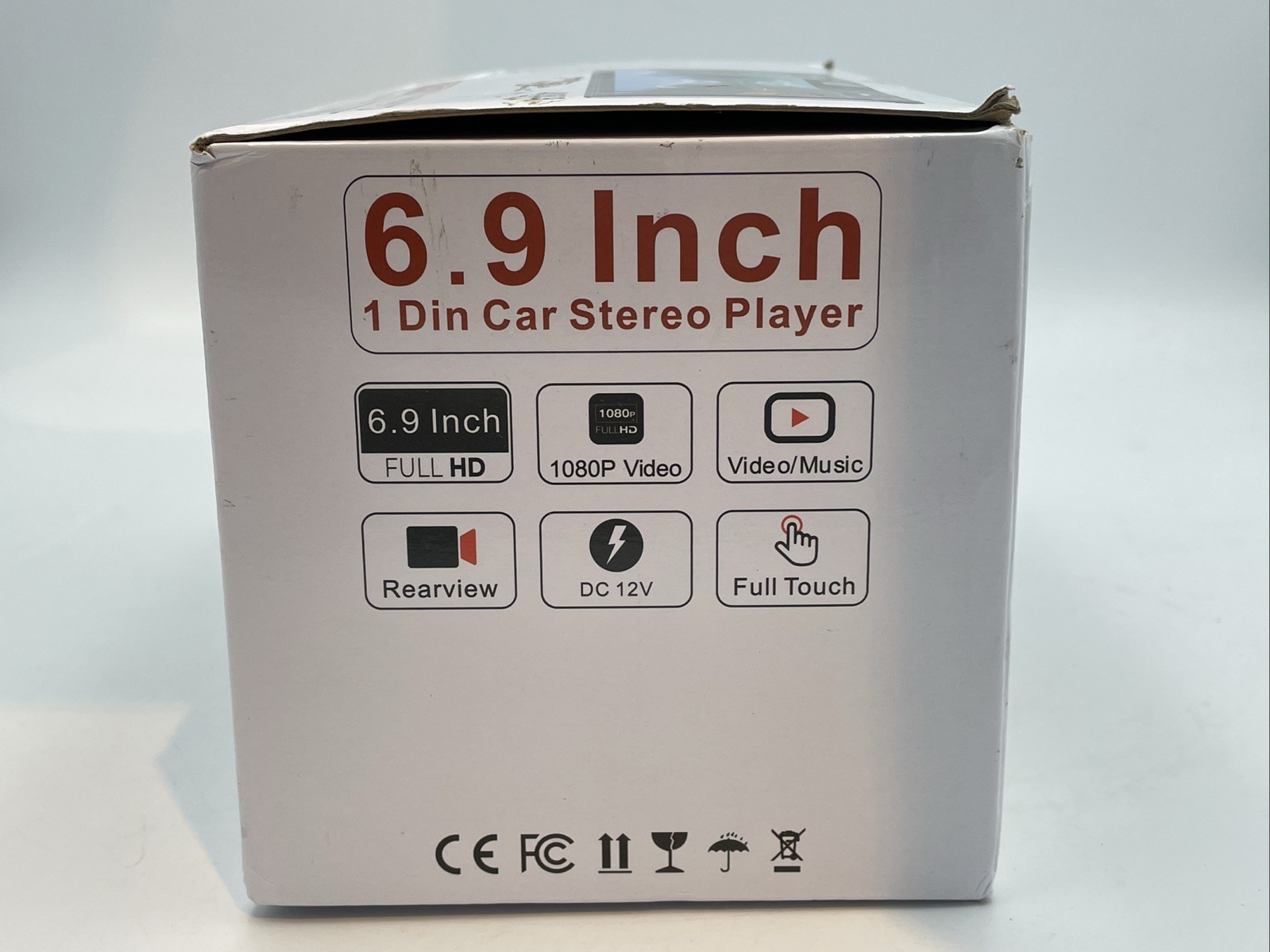 CandAuto 1 DIN 6.9″ 6280W Car Stereo Player Full Touch Rearview Video Open Box