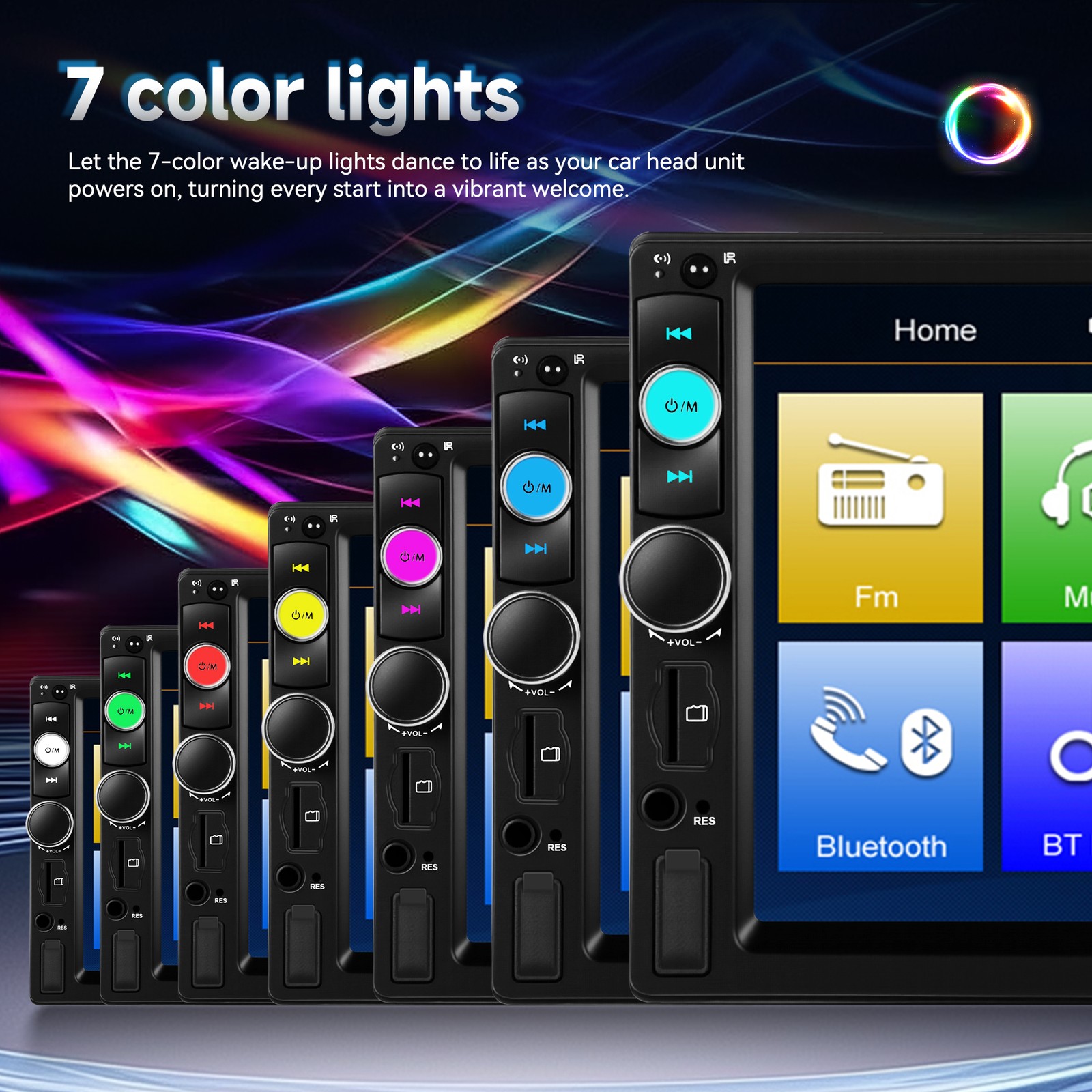 F710C 7inch Touch Screen Stereo Single 2Din Radio Car Apple/Android Carplay GPS