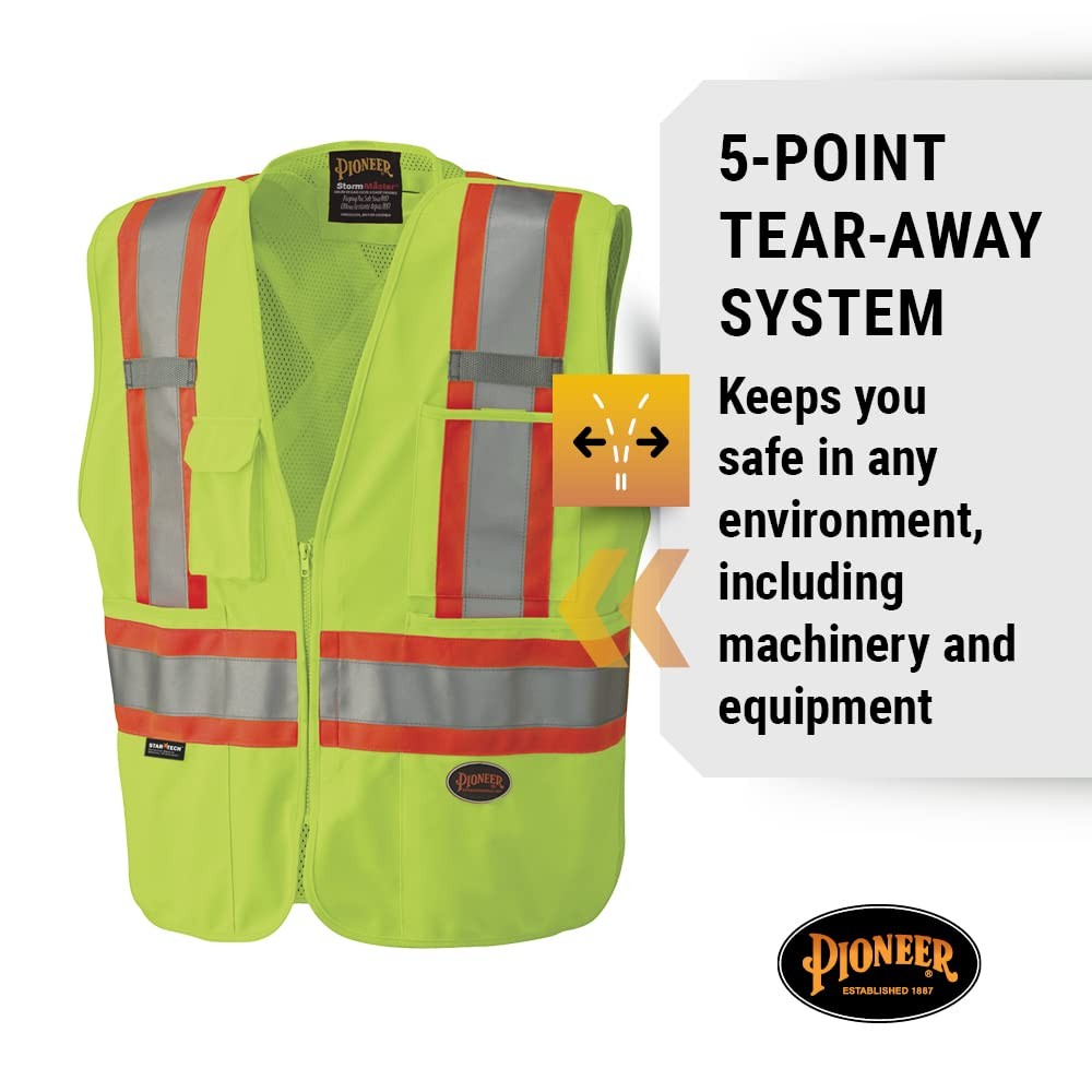Pioneer Hi-Vis Safety Vest – StarTech Reflective Tape – Snap Break Away, Breatha