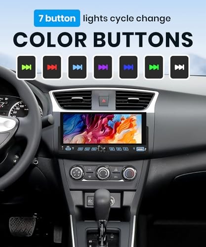 Single Din Car Stereo with Wireless Carplay Android Auto, 6.86 Inch with Knob