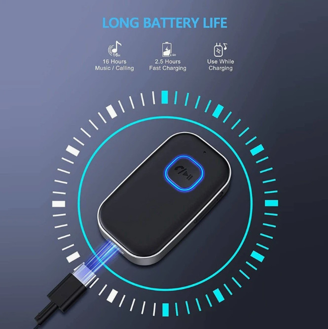 Bluetooth Receiver for Car, Noise Cancelling 3.5mm AUX Bluetooth Car Adapter
