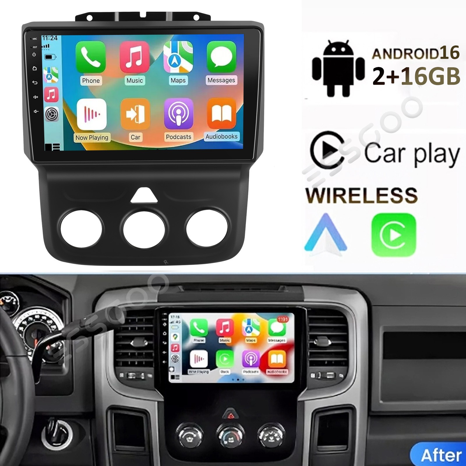 Android 16 Car Stereo for Dodge RAM 1500 2500 3500 2013 2014 2015 2016 2017 2018