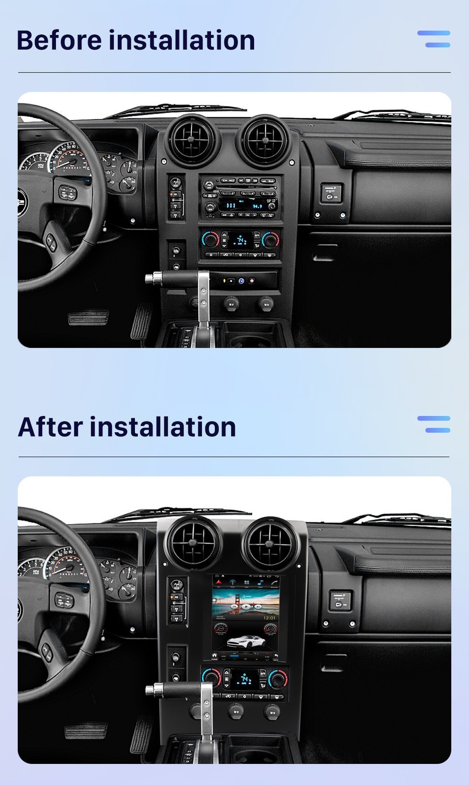 9.7″ For Hummer H2 2002-2007 Android 13 Car Radio Stereo GPS Navi Carplay 4+32GB
