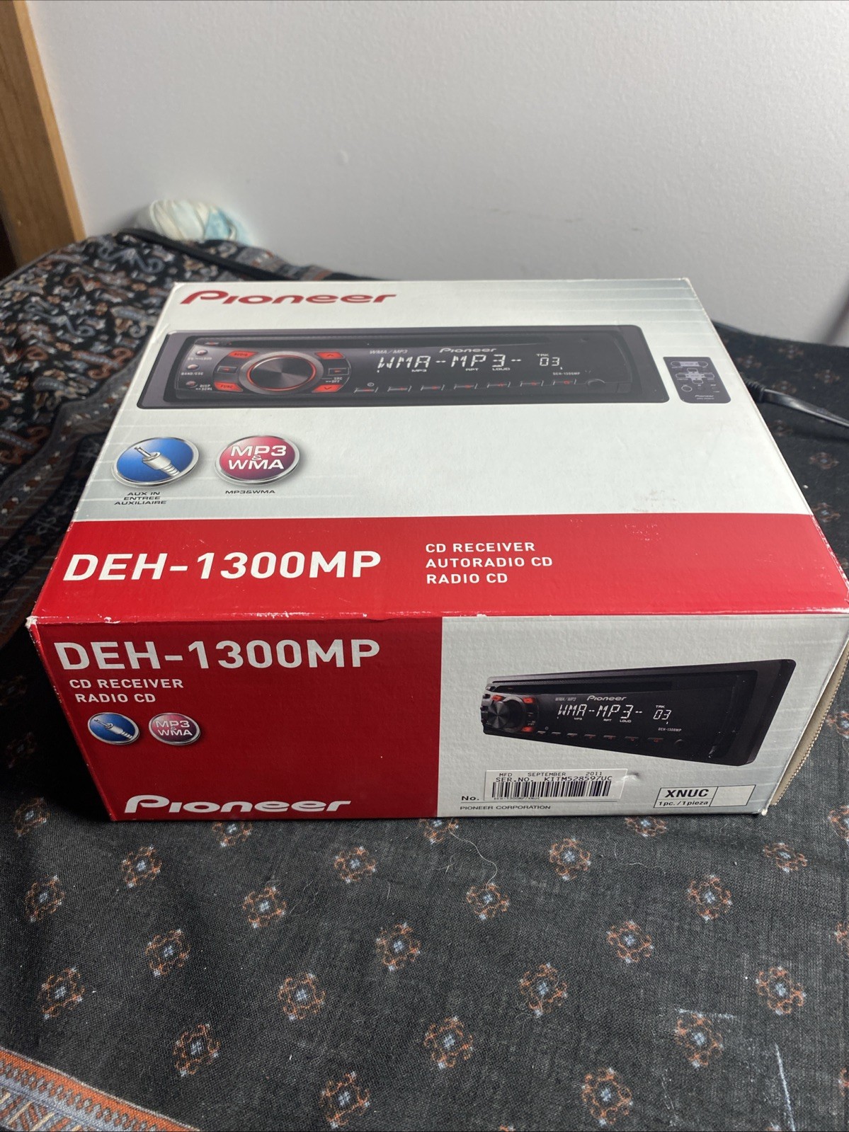 Pioneer DEH-1300MP 1 DIN CD Receiver Auxiliary Input MP3 WMA Car Audio