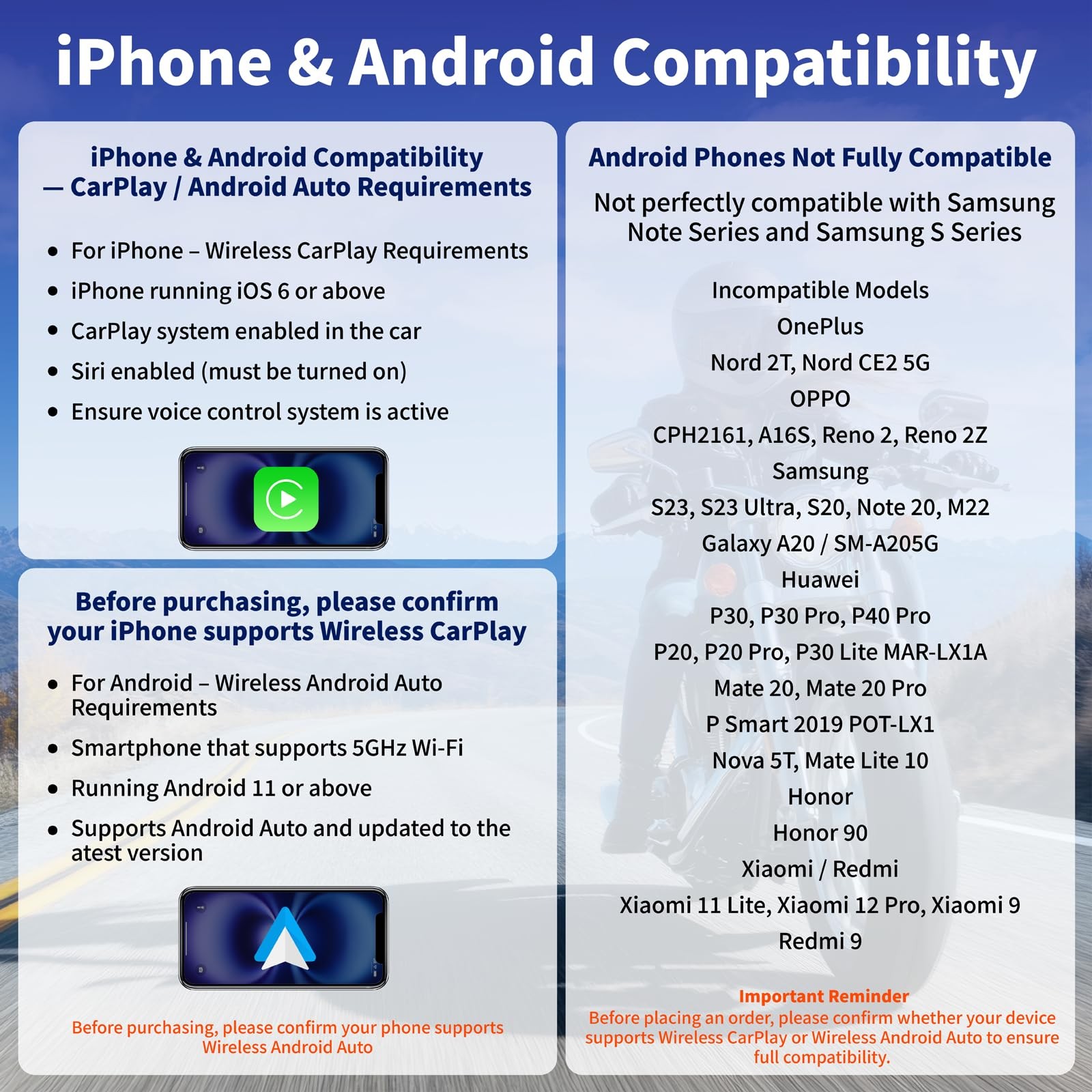 Motorcycle CarPlay Screen 7″, Waterproof GPS Display for Motorbike, Wireless …