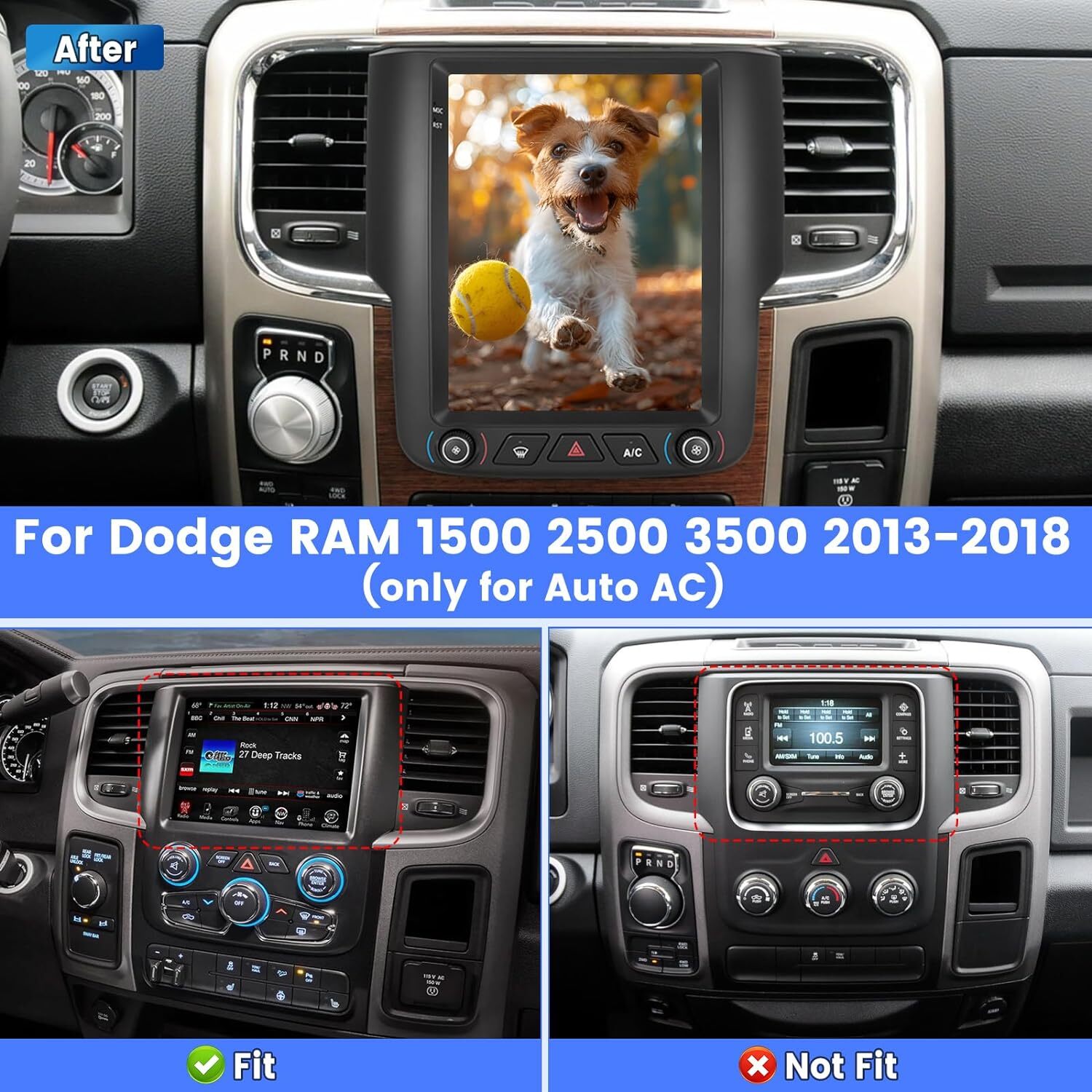 9.7”Android13 4+64G Car Stereo Radio Navi GPS For Dodge RAM 1500 2500 3500 4500