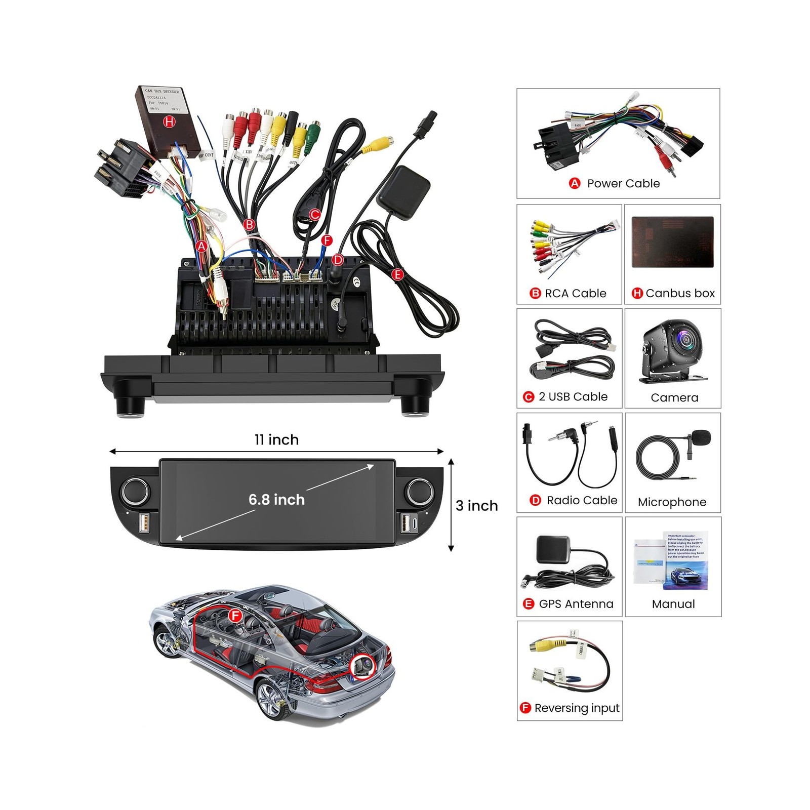 4+64GB Car Radio for Fiat 500 2007-2015 with Wireless Carplay&Android Auto, A…
