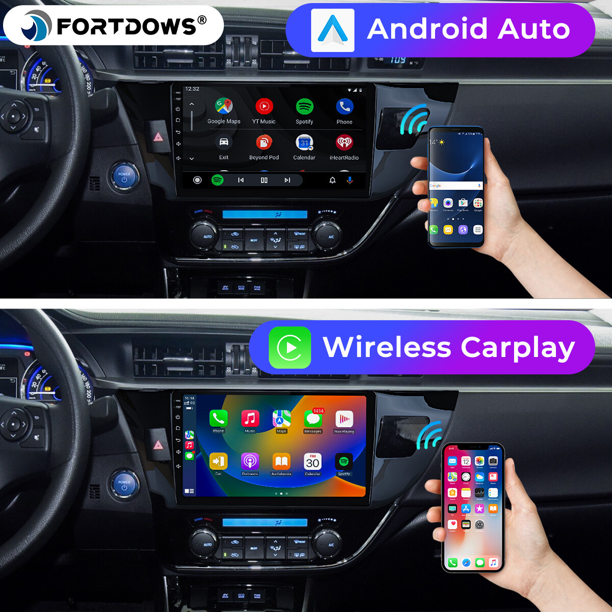 2+64G for Toyota Corolla 2014-2017 CarPlay Auto Car Radio Stereo Screen 1280*800