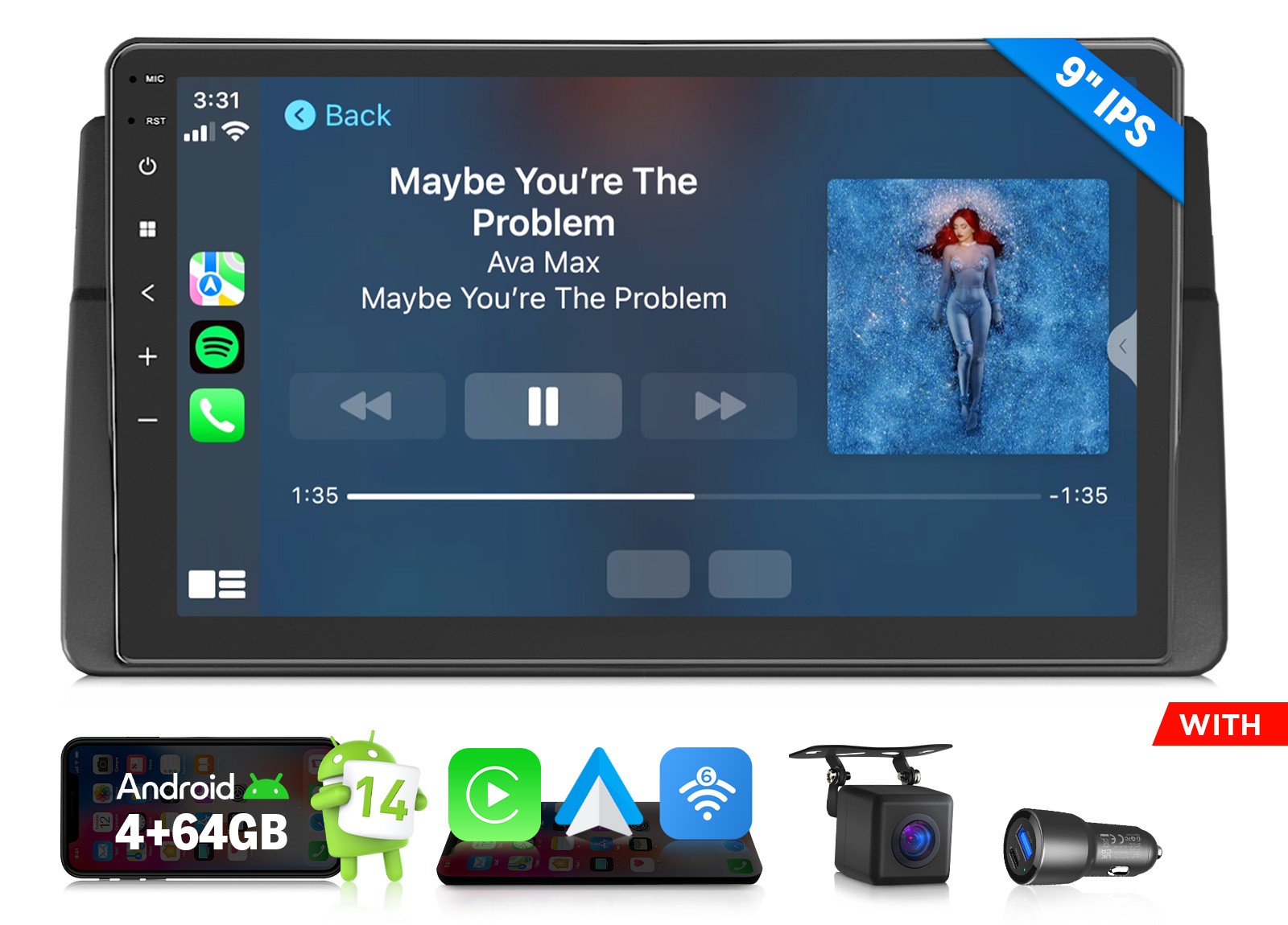 For BMW E46 M3 Android Auto 14 9″ Touchscreen Car Play Stereo GPS Radio WiFi DSP