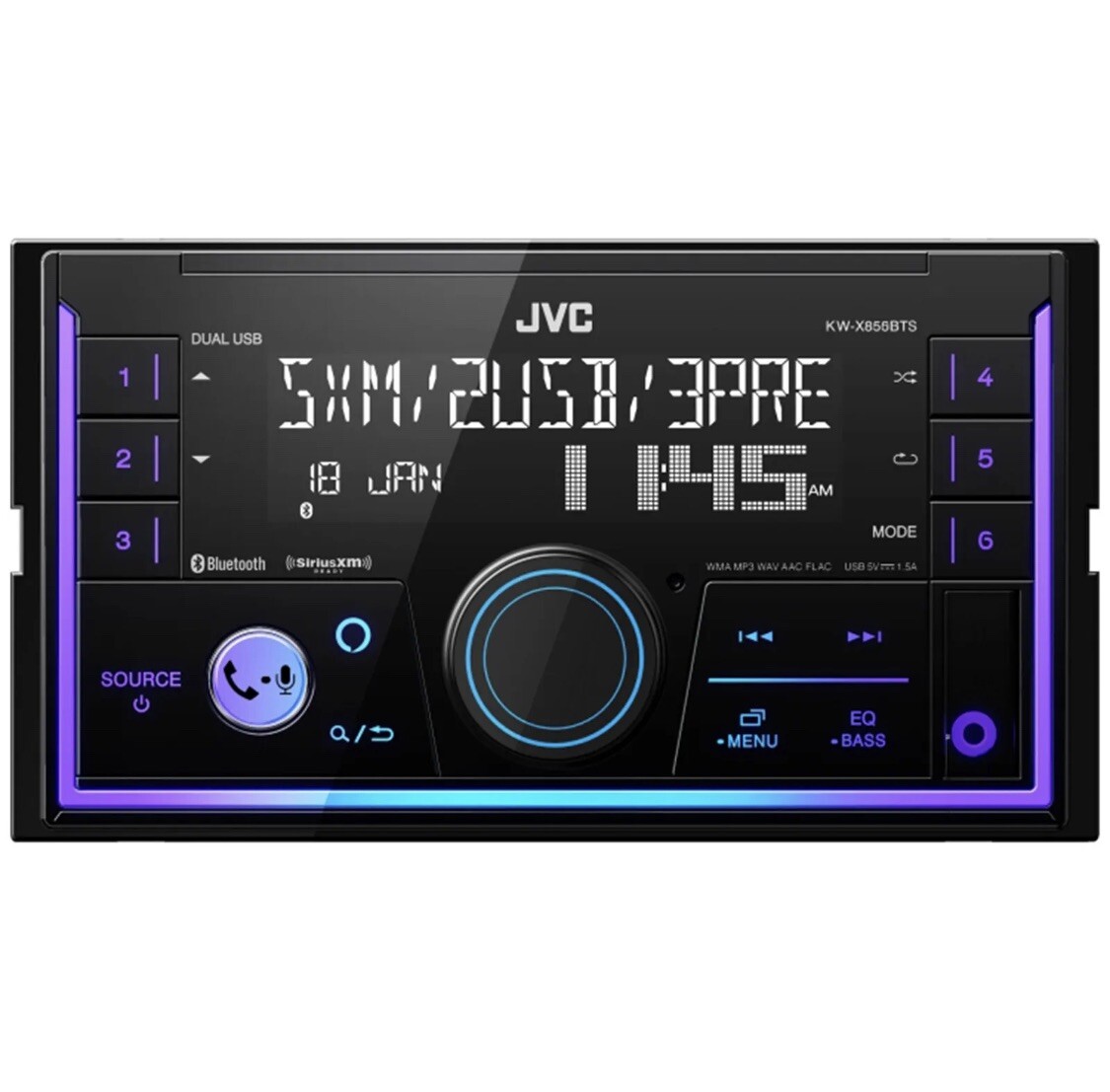 JVC KW-X855BTS Double DIN AM/FM Radio USB Bluetooth Digital Media Receiver