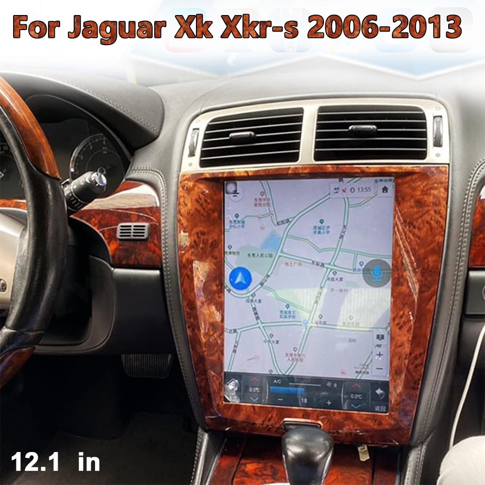 12.1” Large Screen CarPlay Car Radio GPS 6+128GB For Jaguar Xk Xkr-s 2006-2013