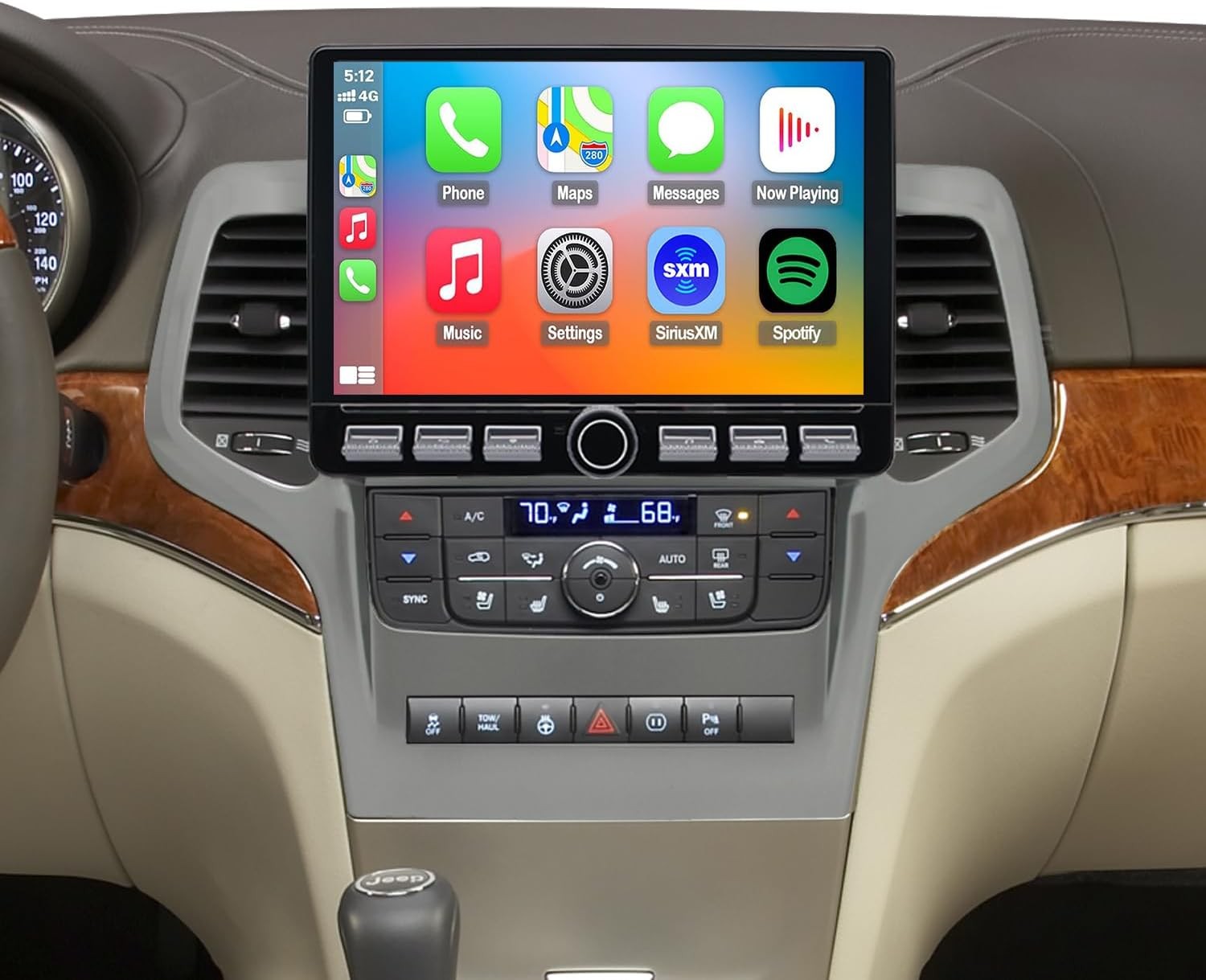4G LTE QLED Touch Screen Radio For Jeep Grand Cherokee