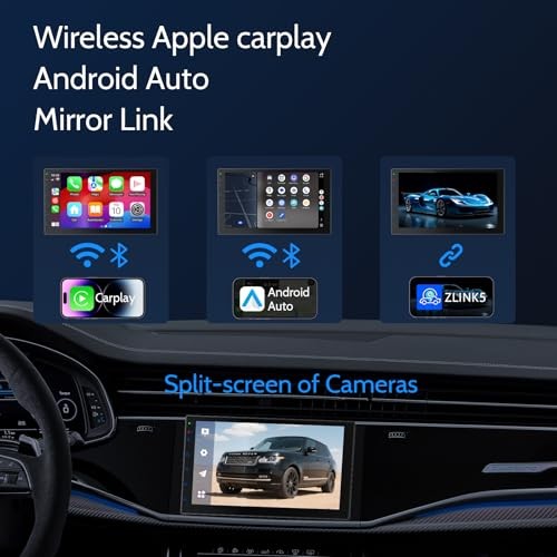7 inch Car Stereo Double Din Radio with Carplay&Android 2GB+32GB (With Camera)