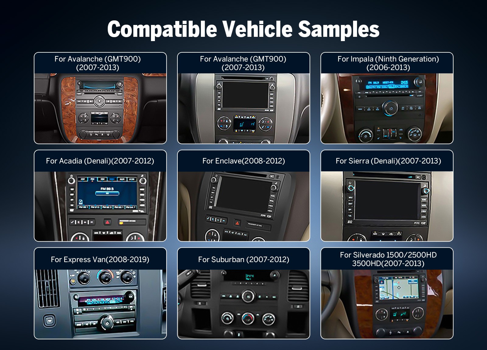 Android 13 8+128G 8″ Car Stereo DSP GPS CarPlay 4G Radio for GMC Yukon 2007-2014
