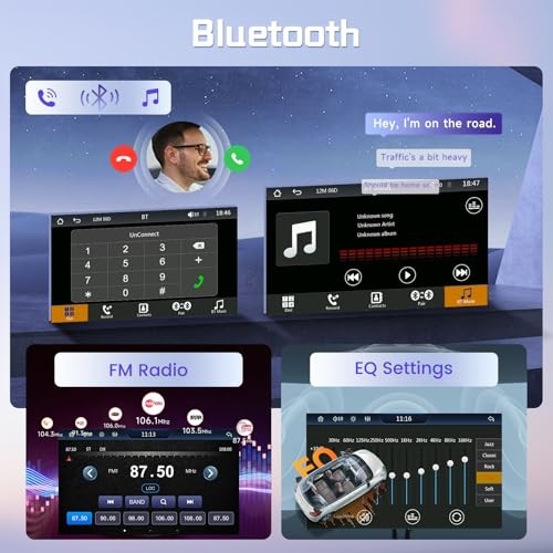 Double Din Wireless Carplay Car Stereo Android Auto, 7 Inch Touch Screen 2
