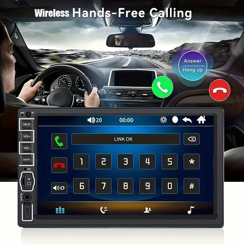 2 DIN 7″ HD Car Stereo Radio MP5 Player Bluetooth Touch Screen + Rear Camera