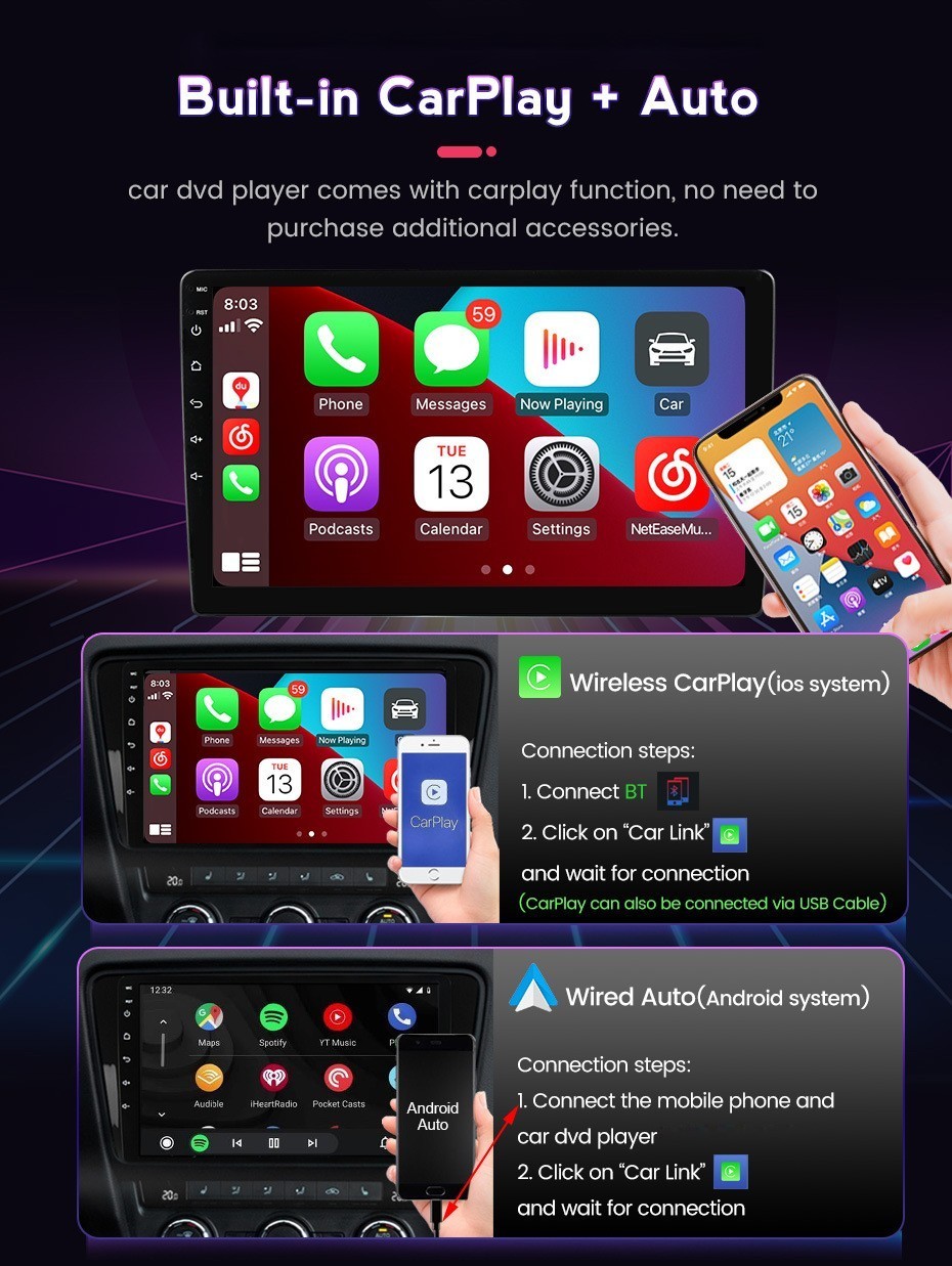 8.8″ Android Car Radio Carplay AHD GPS Navigation Screen For Volvo S60 2011-2020