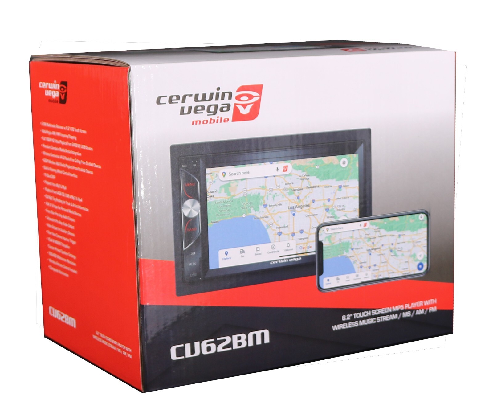 Cerwin Vega CV62BM 6.2″ Touchscreen MP5 Player + License Plate Camera XV-30LCC