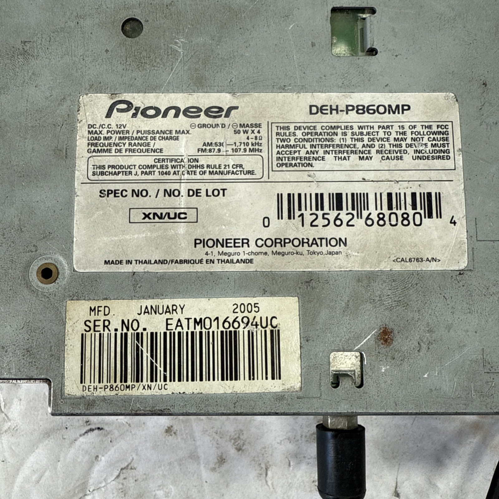 (FOR PARTS) Pioneer Premier DEH-P860MP Old School Stereo OEL DOLPHIN GRAPHICS!