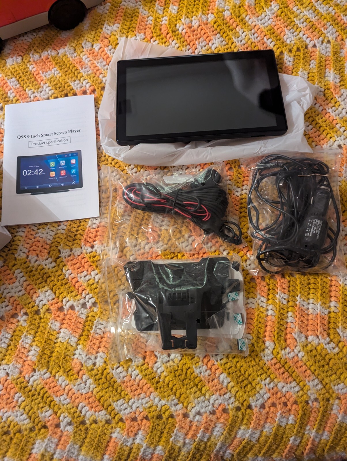 HAUXIY Wireless Carplay Touchscreen 2.5K Dash Cam 9″ Portable Q9S