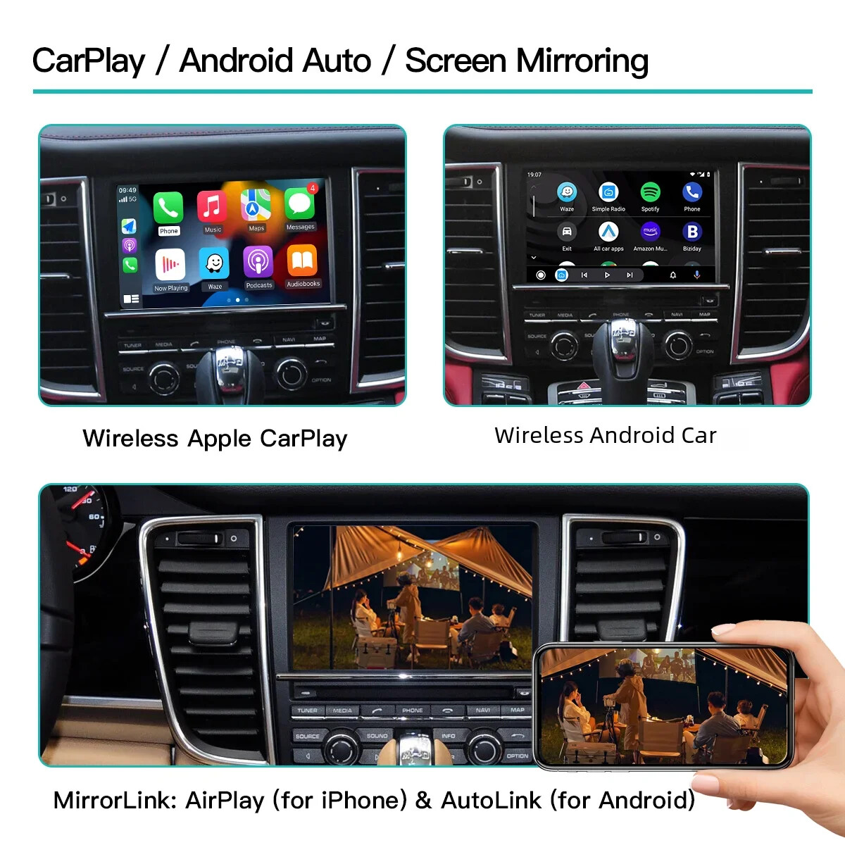 Wireless Carplay Android Auto for Porsche PCM3.1/4.0 Cayman 911 991 718 Module