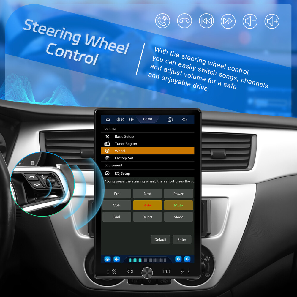 10.4″ Single Din Touch Screen Stereo Bluetooth Radio Apple/Android Carplay+CAM